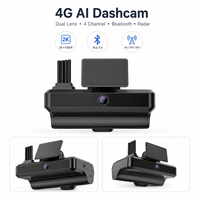 Nouvelle caméra embarquée 4G GPS 4CH à double objectif avec IA, surveillance radar 24h/24 et 7j/7, Bluetooth sans fil et immobilisation pour la gestion de flotte de taxis et camions