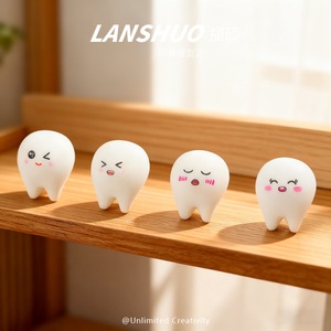 Lanshuo Cartoon Teeth Resin <b>Ornaments</b> Mini Decor For Home Decoration DIY Jewelry Set - Product Image 1