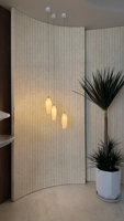 Tuiles de décoration murale extérieure en pierre flexible de style moderne 3D, travertin, colonne romaine, imperméables, ignifuges, design de modèle 3D