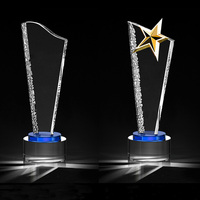 Trophée en cristal personnalisé avec impression couleur ou gravure laser de texte pour les récompenses d'événements, la reconnaissance de l'honneur des équipes, les prix Tophy