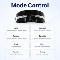 Masque de massage oculaire chauffant rechargeable par USB avec vibration et musique Bluetooth pour la relaxation des yeux, masseur pour les soins des yeux