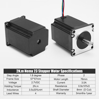 Motor Stepper Nema 23 2-Fase 3A 2Nm/283.2oz.in Hybrid NEMA 23 untuk Mesin CNC, Printer 3D