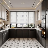 Système d'armoires de cuisine en gros d'usine, unité de cuisine modulaire pour appartements