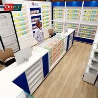 Étagères et présentoirs de pharmacie modernes, pliables, détachables et rotatifs pour les magasins de dispensaires, avec hauteur réglable