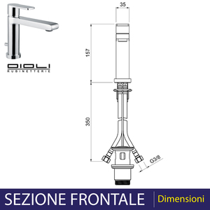 NUEVO Grifo de Lavabo Cromado de Doble Manija DETROIT de 1 1/4\" con Sensor de Agua Fría/Caliente sin Contacto, Montaje de un Solo Orificio para Uso Escolar - Product Image 4