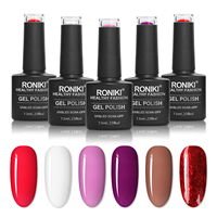 Ensemble de vernis gel UV LED non toxique à étiquette privée, 6 couleurs, designs personnalisés, pour salon