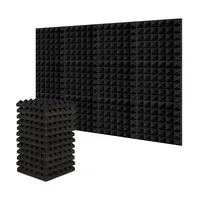 Relleno ignífugo piramidal para estudio, espuma de pared acústica 3D de Color negro, paneles de espuma absorbentes, paquete de 12, 2 pulgadas