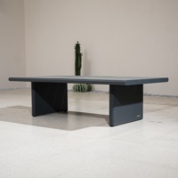 Table basse moderne en aluminium à lattes, antirouille, pour jardin, bord de piscine, hôtel, ferme, mobilier d'extérieur