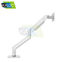 Support d'écran de bureau KALOC DS160 Economy Silver en aluminium pour moniteur 22-40 pouces, capacité de charge 15 kg