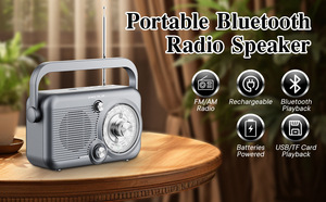 <span class=keywords><strong>Radio</strong></span> portable multifonctionnelle avec carte <span class=keywords><strong>FM</strong></span>/AM/USB/TF et lecteur Bluetooth, parfaite comme cadeau, haut-parleur stéréo pleine bande - Product Image 5