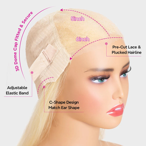 Perruques brésiliennes en gros, longues, 13x4, densité 250%, blondes 613, lisses, avec dentelle HD transparente et cheveux de bébé - Product Image 4