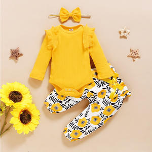 Conjunto de roupas para bebês, 3 peças de roupas para meninas recém-nascidas de 3 a 24 meses - Product Image 4