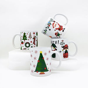 Tazas de Cerámica Personalizables para las Fiestas con Diseños de Calcomanías con el Logotipo de Feliz Navidad para Amantes del Café, Tazas de Cerámica Navideñas - Product Image 1