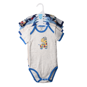 Vestiti per bambini estivi Set <span class=keywords><strong>5</strong></span> pz a manica corta in cotone disegno casuale 3-24m tutina bambino - Product Image 5