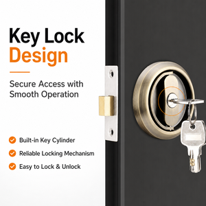 Silver Hidden <strong>Door</strong> Pull Lock Easy Install Hardware for Household Apartment Concealed Wooden <strong>Door</strong> Factory Wholesale - Product Image 2