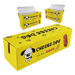 Aangepaste Hoge Kwaliteit Opvouwbare Food Grade Witte Kartonnen Hotdog Box