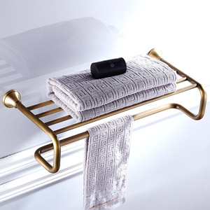Porte-serviettes mural en bronze antique Saint Ruijia, ensemble d'accessoires de salle de bain en cuivre, style luxe léger, série 960 - Product Image 1