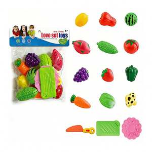 Play <b>Kitchen</b> Toy Food Set <b>Plastic</b> 12+ Years Kids Pretend Cooking Cutting Fruit Vegetable Role Play Educational Learning Activity - Product Image 4
