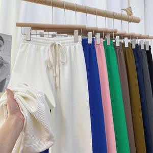 Nouveau pantalon serpentin à jambes larges pour femmes, pantalon d'été drapé de longueur au sol, pantalon décontracté à jambes droites - Product Image 4