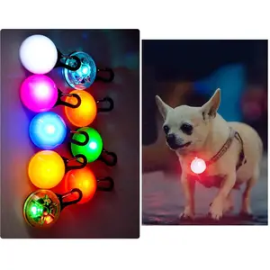 Cão noite andar ao ar livre seguro alta visível LED piscando luminosa luz up tag pingente para pet gato coleiras colar decoração