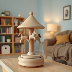 Carillon <span class=keywords><strong>in</strong></span> <span class=keywords><strong>Legno</strong></span> Fatto a Mano Creativo con <span class=keywords><strong>Giostra</strong></span> Rotante e Ballerina, Regalo di Compleanno Personalizzato per Ragazzi e Ragazze - Product Image 1