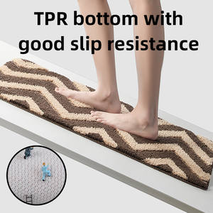 <span class=keywords><strong>Tapis</strong></span> de bain moderne en polyester floqué, écologique, absorbant et antidérapant pour salle de bain, chevet, entrée, couloir – Doux et confortable - Product Image 3