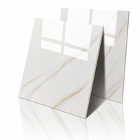 Carreaux de sol en porcelaine effet marbre Carrara brillant 600x600mm White Lotus pour salon, antibactériens, pour hôtel