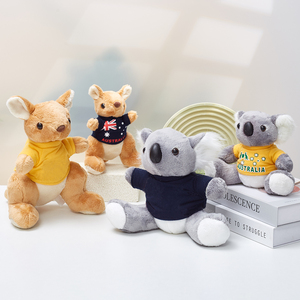 27cm ODM OEM quảng cáo tùy chỉnh đồ chơi sang trọng <span class=keywords><strong>Kangaroo</strong></span> Koala in logo Zoo lưu niệm tùy chỉnh T-Shirt Logo giá rẻ đồ chơi sang trọng - Product Image 5