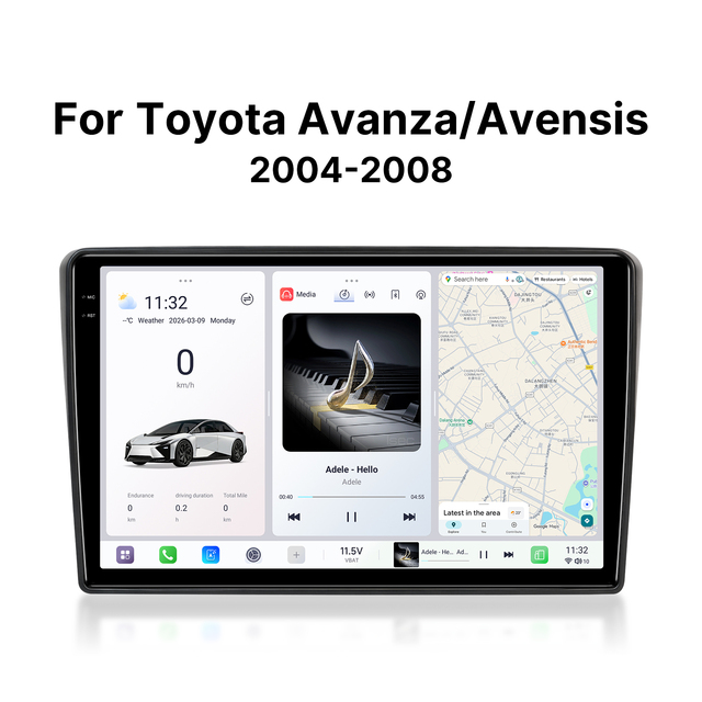 Youducar 9.5" Android Car Radio for Player GPS Navigation Head Unit for Avanza/Avensis 2004-2008 CarPlay Reversing Aid