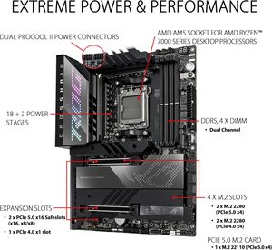 Nueva Placa Base R-ROG CROSSHAIR X670E HE-RO, Socket AM5, Compatible con CPU 7000, DDR5, Placa Base para Juegos de PC, en Stock - Product Image 3