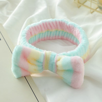 Dameshaarband met vlinderaccent, Japanse/Koreaanse stijl, voor het wassen van het gezicht, van flanel, aanpasbaar, antislip, pluche.