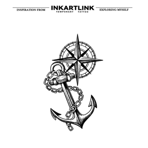 INKARTLINK Pegatina <span class=keywords><strong>de</strong></span> <span class=keywords><strong>tatuaje</strong></span> para el cuerpo, <span class=keywords><strong>de</strong></span> papel, con diseño <span class=keywords><strong>de</strong></span> ancla y brújula, impermeable, ecológica, <span class=keywords><strong>de</strong></span> larga duración (15 días), a granel - Product Image 3