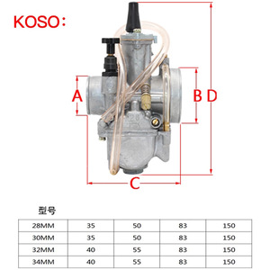 Carburateur Zuqing Koso 28 30 32 34 mm pour moto tout-terrain 125cc 250cc - Product Image 2
