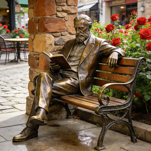 Maßgefertigte Bronzestatue-Bank des berühmten Persönlichkeiten Mark <span class=keywords><strong>Twain</strong></span> - Product Image 2