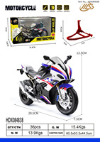 HDX Moto miniature en alliage à l'échelle 1:10 avec fonction de recul, son et lumière, modèle moulé sous pression, jouet certifié EN71