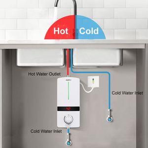 Calentador de agua eléctrico de 220V, ducha de agua caliente instantánea de tamaño pequeño para baño y cocina, lavabo de plástico para uso comercial - Product Image 2