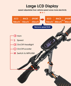 สกู๊ตเตอร์ไฟฟ้าสำหรับผู้ใหญ่แบบพับได้ รุ่น T4pro ระยะไกล พร้อมไฟเลี้ยวหน้า จัดส่งแบบดรอปชิปจากคลังสินค้า - Product Image 5