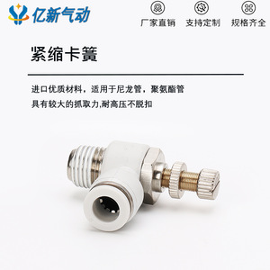 Vanne de régulation pneumatique Yixing SL8-02, connexion rapide en cuivre plaqué nickel pour conduite de cylindre - Product Image 4