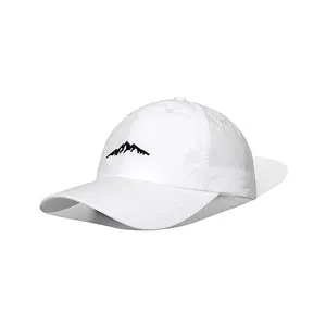 Chapéu de beisebol com elástico de corrida curvado com logotipo personalizado bordado 5 6 painéis bonés de poliéster ripstop de secagem rápida chapéus de golfe à prova d'água
