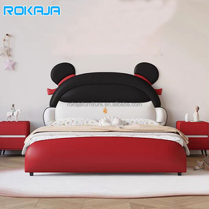 Nuevo diseño Nezha cama <span class=keywords><strong>para</strong></span> niños Popular madera maciza niños <span class=keywords><strong>niñas</strong></span> princesa cama individual lujo lindo <span class=keywords><strong>adolescentes</strong></span> <span class=keywords><strong>camas</strong></span> de cuero suave al por mayor - Product Image 1