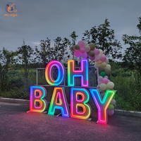 Nouveauté 2026 : Lettres et chiffres géants lumineux LED RGB Oh BABY de 0,9 m, 1,2 m et 1,5 m pour scènes de mariage, fêtes en extérieur et décorations.