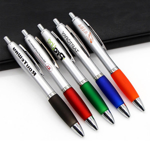 CNG Touch-Sensitive Gourd-Shaped Ballpoint <b>Pen</b> Silver Club Blue Core <b>White</b> Club Black Core Press Button Custom Logo Promotional - Product Image 2
