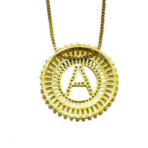 Collier ajustable en laiton plaqué or pour femmes, chaîne en zircon, bijoux chanteur tennis, lettre initiale pendentif, vente en gros, - Product Image 4