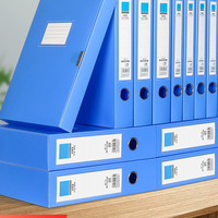 Boîte de rangement portable en plastique PP de haute qualité, format A4, bleue, pour documents scolaires et de bureau, facile à transporter