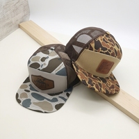 Casquette de camionneur personnalisée à 7 panneaux en maille avec logo en cuir, casquette de sport unisexe à fermeture rapide pour le cyclisme