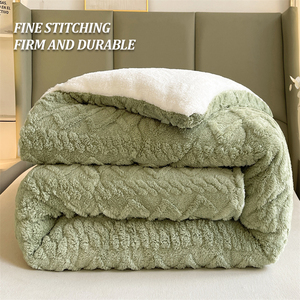 Couette Hiver Épaisse 3D Arabesque Double Face <span class=keywords><strong>Taffetas</strong></span> Polyester Épais Couverture Maison Hiver Douce Cachemire Couette Queen Size - Product Image 5