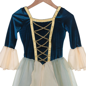 25055 Romantisches blaugrünes Ballett Tutu Kleid Langes Baumwoll tanz kostüm für Mädchen für Mazurka-Tanz - Product Image 5