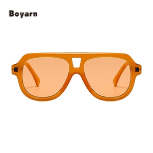 Venta al por mayor de fábrica Diseño clásico Uv400 Unique Irregular Hip Hop Gafas de Sol para mujeres Doble puente Gafas de sol - Product Image 4