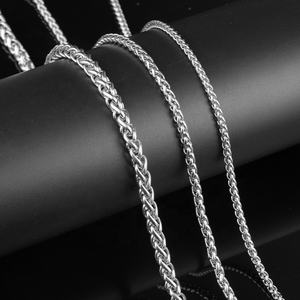 Cadena de Oro al por Mayor de Fábrica, Cadena de Trigo Quirúrgica de Oro Rosa Sólido de 18K, Collares de Acero Inoxidable, Directo de Fábrica OEM/ODM - Product Image 2