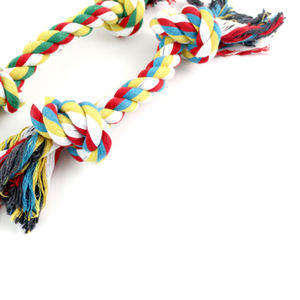 Jouet en corde de coton durable avec nœuds, couleurs mélangées, 32 cm, jouet pour animaux de compagnie en nylon et TPR - Product Image 5